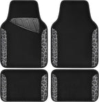 CAR PASS Waterproof Universal Car Floor Mats, Leopard Print Car Mats Fit for SUV,Vans,sedans, Trucks,Set of 4pcs Car Carpet w