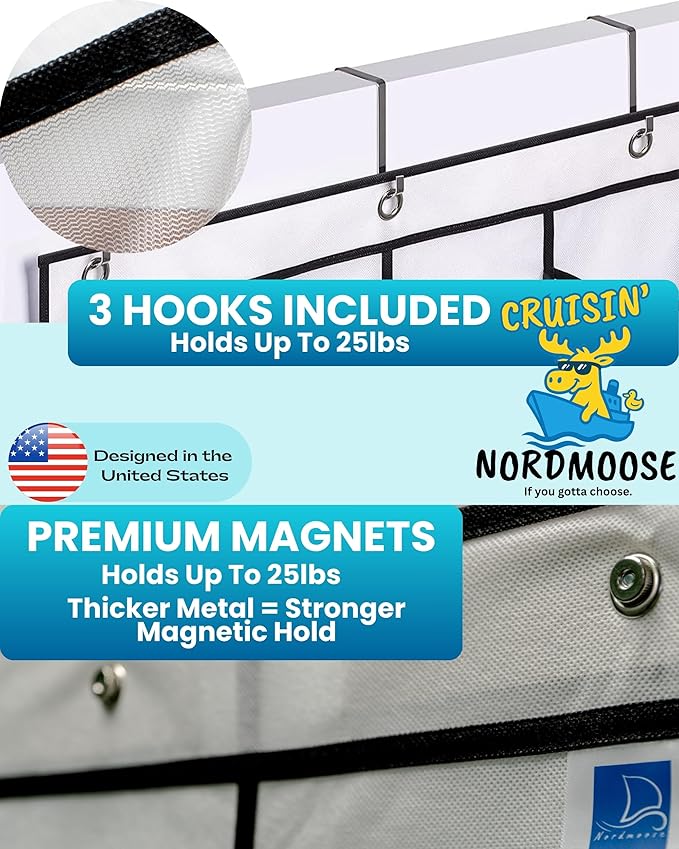 Nordmoose Cruise Ship Magnetic Door Organizer, Over The Door Organizer For Cruise Ships, Magnetic Shoe Rack - 3 Strong Anti-S