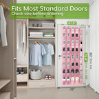 Unjumbly Over the Door Shoe Organizer with 40 Large Breathable Mesh Pockets, Space Saving Shoe Holder, Hanging Shoe Rack for 
