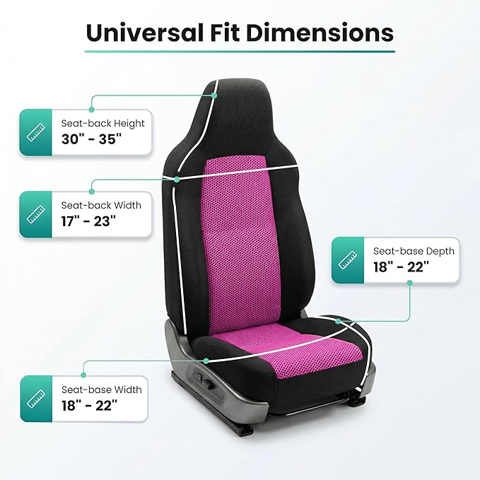 FH Group Automotive Front Car Seat Covers for SUV, Trucks, Sedan and More - Universal Fit Front High Back Design Interior Acc