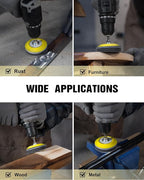 143 PCS Drill Polishing Kit, 3 Inch Sanding Disc Headlight Restoration Kit 60 to 10000 Grit Buffing Pads for Car Sanding, Wax