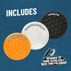 Chemical Guys 6.5" Buffing Pad Sampler Kit - 4 Piece Detailing Set with 3 Professional Foam Pads and 16 oz Polishing Pad Cleaner - Works with Dual Action and Rotary Polishers Using 6" Backing Plates