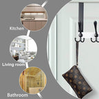 Dseap Over The Door Hook Hanger - Fits 1 3/8" to 1 3/4" Standard Doors | 5 Tri Hooks Heavy Duty Towel/Coat Rack | Door Organi