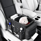 FLORICH Car Seat Organizer, Premium Backseat Car Organizer with Tray for Kids and Adults, Front Passenger Organizer with Tissue Box and Cup Holder and Mesh Pockets Waterproof