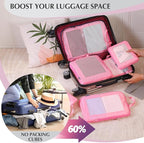 Ultralight Compression Packing Cubes for Suitcases Carry on，Compressible Mesh Packing Cubes for Travel Women Travel Essential