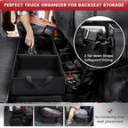 Under Seat Truck Organizer Storage Box with 1 Removable Divider & 5 Storage Mesh Bag, Collapsible Trunk Organizer for Car,