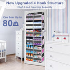 UVIAHOMI Heavy Duty Over The Door Organizer 6 Tiers, Extra Large Behind Door Storage of 12 Big Front & 12 Mesh Pockets, 80lb 