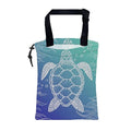Car Trash Bag Abstract Blue Sea Turtle Hanging Drawstring Car Organizer and Storage Bag with Adjustable Buckle Canvas Garbage Bin for Back Seat or Hanging Headrest Car Decor Road Trip Essentials