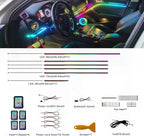 Acrylic Interior Car LED Strip Lights,dreamcolor 6-in-1 Car Ambient Lighting Kit, with APP Control, 622 LED Fiber Optic Strip Lights for Cars,Supports Neon Sync with Music DIY Mode.
