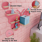 Butterfly Tonie Shelf for Toniebox - Pink Magnetic Tonies Wooden Floating Shelves, Cute Wall Shelf Storage for 20-32 Tonies F