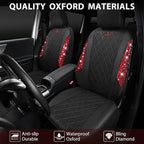 CAR PASS Oxford Bling Diamond Car Seat Covers Full Set Interior Sets, Waterproof Shining Glitter Sparkly Crystal Universal Ar