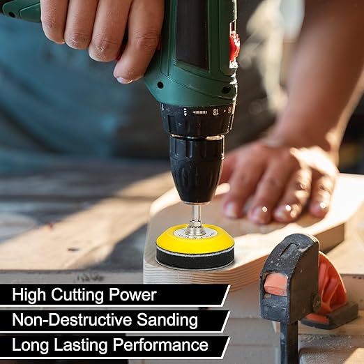 133pcs 3 Inch Sanding Disc Drill Polishing Kit Sanding Attachment, Headlight Restoration Kit, Hook and Loop Sanding Pads 60 to 7000 Wet Dry Sandpaper, Drill Sanding Attachment for Car, Wood, Metal