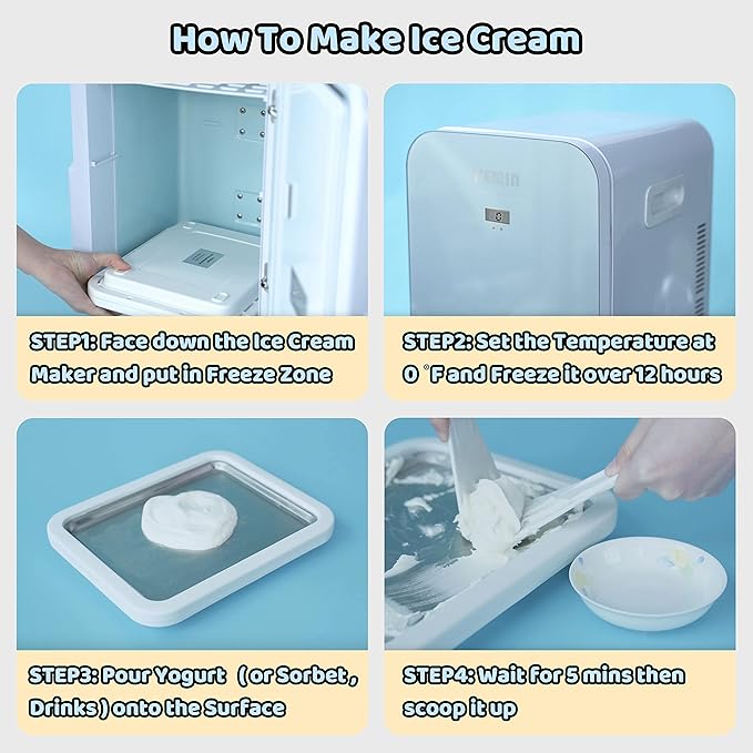 Instant Ice Cream Maker Ideal for Making Soft Serve Ice Cream Slushies Frozen Yogurt Sorbet Gelato Rolled Ice Cream