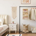 GRANNY SAYS 3-Shelf Hanging Closet Organizer, Khaki Closet Storage Hanging Shelves