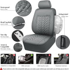 CAR PASS Neoprene Waterproof Seat Covers Full Sets, Wetsuit Car Seat Covers 5 Seats Universal Fit for Vans, Truck, SUV, 3D Ty