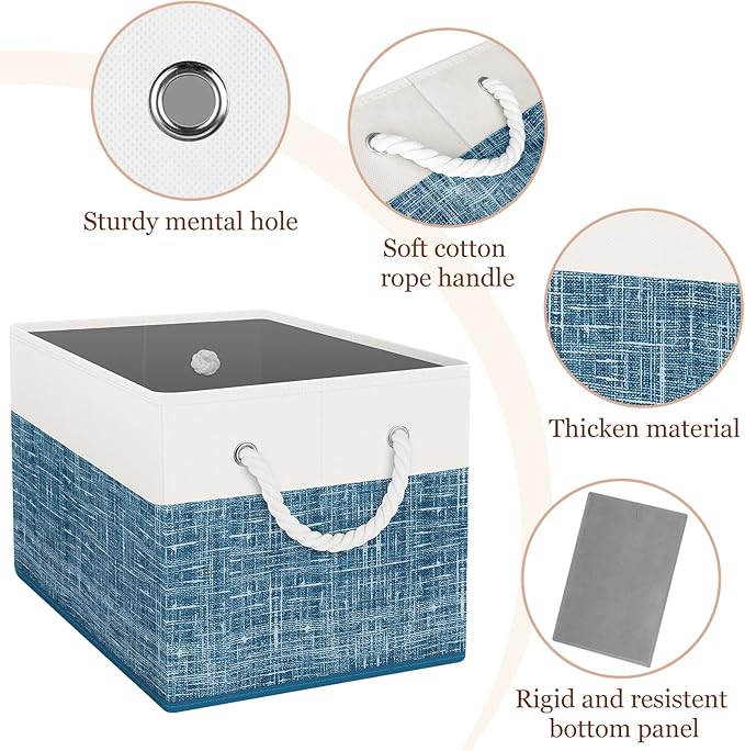 StorageTastic Storage Bin,Collapsible Storage Basket For Organizing,Large Storage Boxes With Rope Handles,Storage Containers,