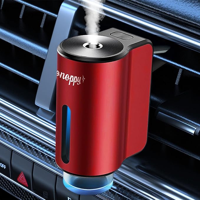 Car Air Freshener Diffuser,Smart Car Aroma Diffuser Air Freshener Spray Automatic with 10PCS Cologne Aromatherapy Oil (red)