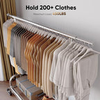 HOKEEPER Clothing Racks Heavy Duty Clothes Rack Adjustable Garment Rack for Hanging Clothes, Portable Coat Rack with Lockable