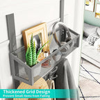 HapiRm Over The Door Hooks - Easy Installation Door Hanger with Basket and 16 Hooks, 304 Stainless Steel Storage Organizer fo