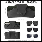Car Sunglasses Holder for Car Visor Vegan Leather Auto Eyeglass Case with Clip Automotive Interior Visor Accessories