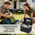 Lockable Security Storage Box - Shiny Black Safe Combination Lock Box, Cabinet Med Organizer, 10 x 7 x 9 Inches Safe Case for