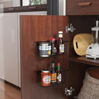 MaraFansie Hanging Kitchen Baskets Wire Storage Basket Adhesive and Screws Basket Over the Cabinet Door Organizer with Adhesi