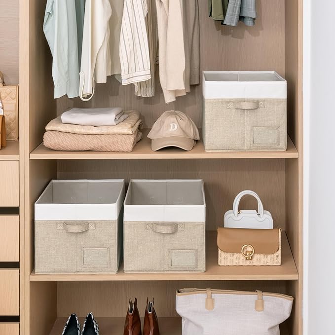 GRANNY SAYS Decorative Storage Baskets for Shelves, Large Fabric Storage Bins, Collapsible Clothing Storage and Organization,
