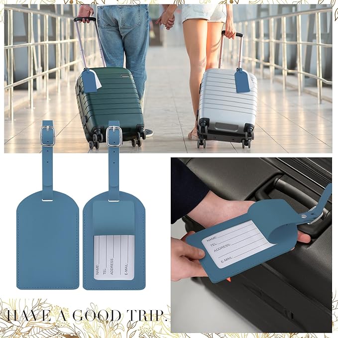 Amylove 48 Sets Leather Luggage Tags Bulk Wedding Favors Luggage Tags for Guests Bridal Gifts Wedding Bridal Shower Gift PU L