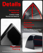 Side Mirror Caps Cover Compatible with Tesla Model Y 2021 2022 2023 2024 Black Mirror Covers