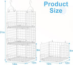 Sonyabecca 3-Tier Hanging Closet Organizer with 5 S Hooks, Closet Shelves for Clothes, Shoes, Handbags, Accessories, Hanging 