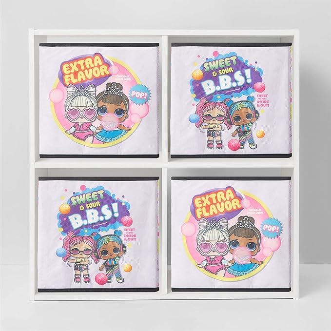 Idea Nuova LOL Surprise Set of Two Spacious Collpasible Storage Cubes, 10"x10"