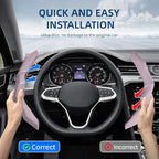 Suede Steering Wheel Cover with Anti-Slip Lining and Segmented Design 2pcs Universal Steering Wheel Protector for Men and Wom