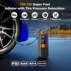 Jump Starter with Air Compressor,5500A Portable Car Battery Booster(All Gas & 10L Diesel) with 150PSI Cordless Auto Tire