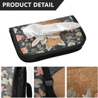 Car Tissue Holder Car Visor Organizer Tissue Box Holder for Car Sun Visor Organizer with Car Vehicle Accessories Essentials Interior for Women Men Forest Fox Bunny Flowers Green