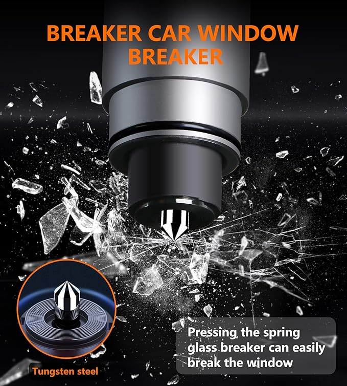 6 Pack Window Breaker Seatbelt Cutter, Escape Emergency Car Safety Hammer, Underwater Car Glass Breaker, Window Punch, Portab