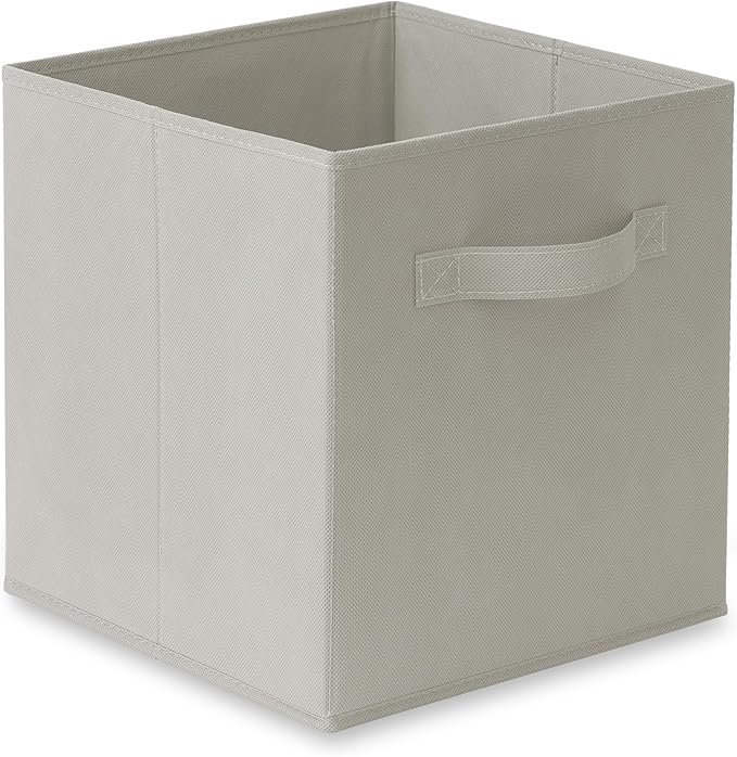 Casafield Set of 6 Collapsible Fabric Cube Storage Bins, Light Gray - 11" Foldable Cloth Baskets for Shelves, Cubby Organizer
