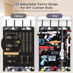 Over the Door Organizer for Toy Guns, Hanging Toy Guns Storage Organizer with Pockets and Slots for Kids Foam Blasters, Darts