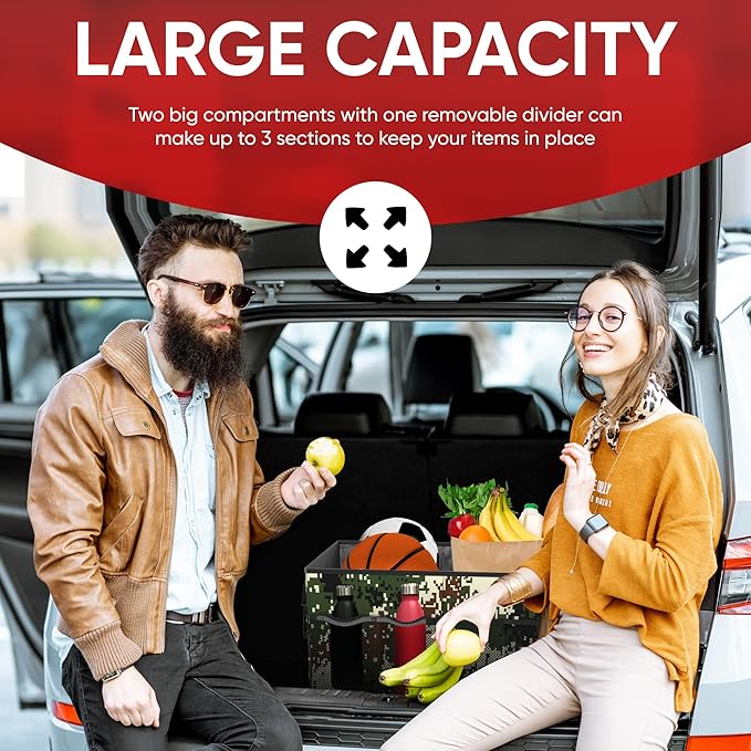 FORTEM Trunk Organizer For SUV Car Trunk Organizer, Foldable Storage, Car Accessories for Women Men, Collapsible Bag, Perfect C