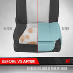 Motor Trend Seat Covers for Cars Trucks SUV, Faux Leather 2-Pack Mint Padded Car Seat Covers with Storage Pockets, Premium In