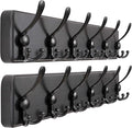 Dseap Coat Rack Wall Mounted - 24" Long 6 Tri Hooks, Heavy Duty Wooden Wall Coat Hanger Coat Hook for Clothes Hat Jacket Clot