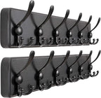 Dseap Coat Rack Wall Mounted - 24" Long 6 Tri Hooks, Heavy Duty Wooden Wall Coat Hanger Coat Hook for Clothes Hat Jacket Clot