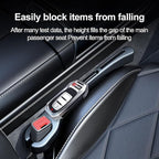 Car Seat Gap Filler, Leather Car Gap Filler Universal Fit for Most Cars and Trucks, Fill The Gap Between Seat and Consoles, Prevents Things from Falling Out, Pack of 2 PCS (Black)
