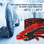 Heavy Duty Jumper Cables,6 Gauge 16 Feet Booster Battery Cable,Automotive Wires with LED Light,Alligator Clips,Carrying Bag,Safety Gloves and Iron Brush for Cars Truck