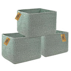 COMFY-HOMI 3Pack Small Woven Cotton Rope Basket for Organizing, Gift Baskets for Handles, Empty Gift Baskets, Medium Rope Bas