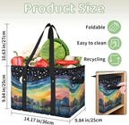 Reusable Grocery Bags Heavy Duty Shopping Bags Foldable Large Tote Bags with Long Handles & Hard Bottom