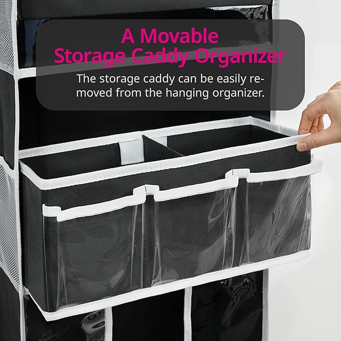 Door Hanging Storage Organizer,with 3 Bins 1 Movable Baby Diaper Caddy,1 Large capacity diaper stacking storage Organizer,10 