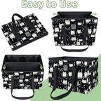 Reusable Grocery Bags Heavy Duty Shopping Bags Foldable Large Tote Bags with Long Handles & Hard Bottom