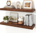 Floating Shelves for Wall, 9.3" Deep Wall Mounted Rustic Wood Shelves for Bathroom, Bedroom, Living Room, Kitchen, Hanging Sh
