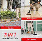 Shop-Vac 3 Gallon 4.0 HP Wet/Dry Vacuum with Blower Function, Stainless Steel Tank, Portable Shop Vacuum with Wheels, Include