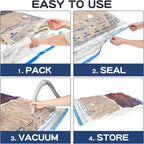 XXL Jumbo Vacuum Storage Bags, 47''X35'' Extra Large Space Bags for Blanket, Bedding, Comforters (8-XXL)